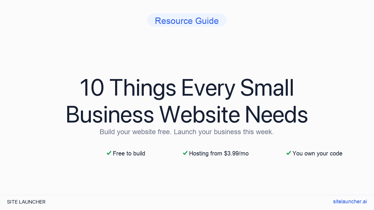 10 Things Every Small Business Website Needs