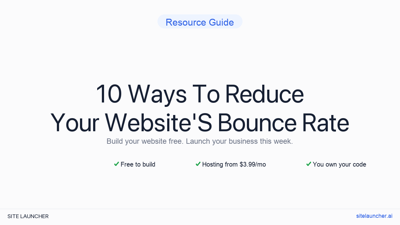 10 Ways To Reduce Your Website'S Bounce Rate