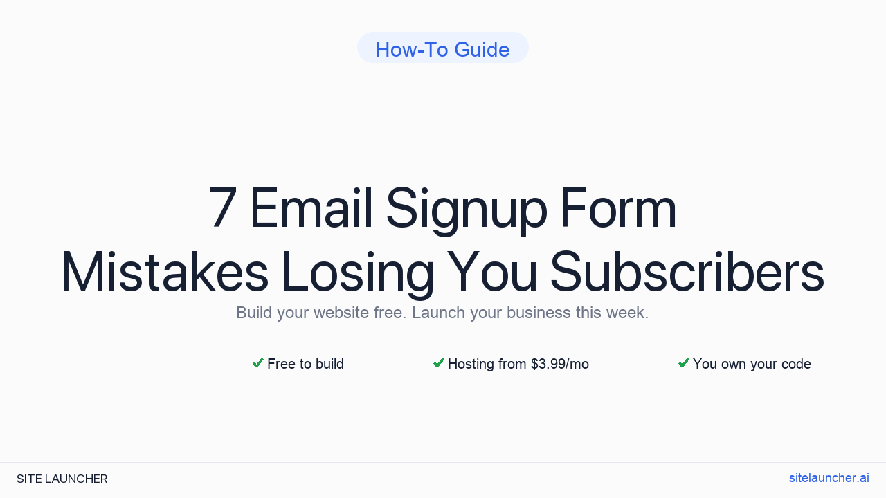 7 Email Signup Form Mistakes Losing You Subscribers