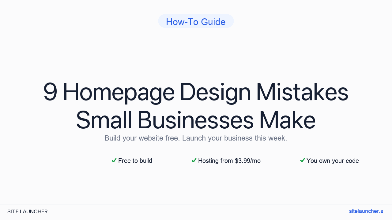 9 Homepage Design Mistakes Small Businesses Make
