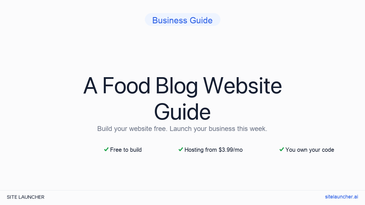 Building A Website For A Food Blog