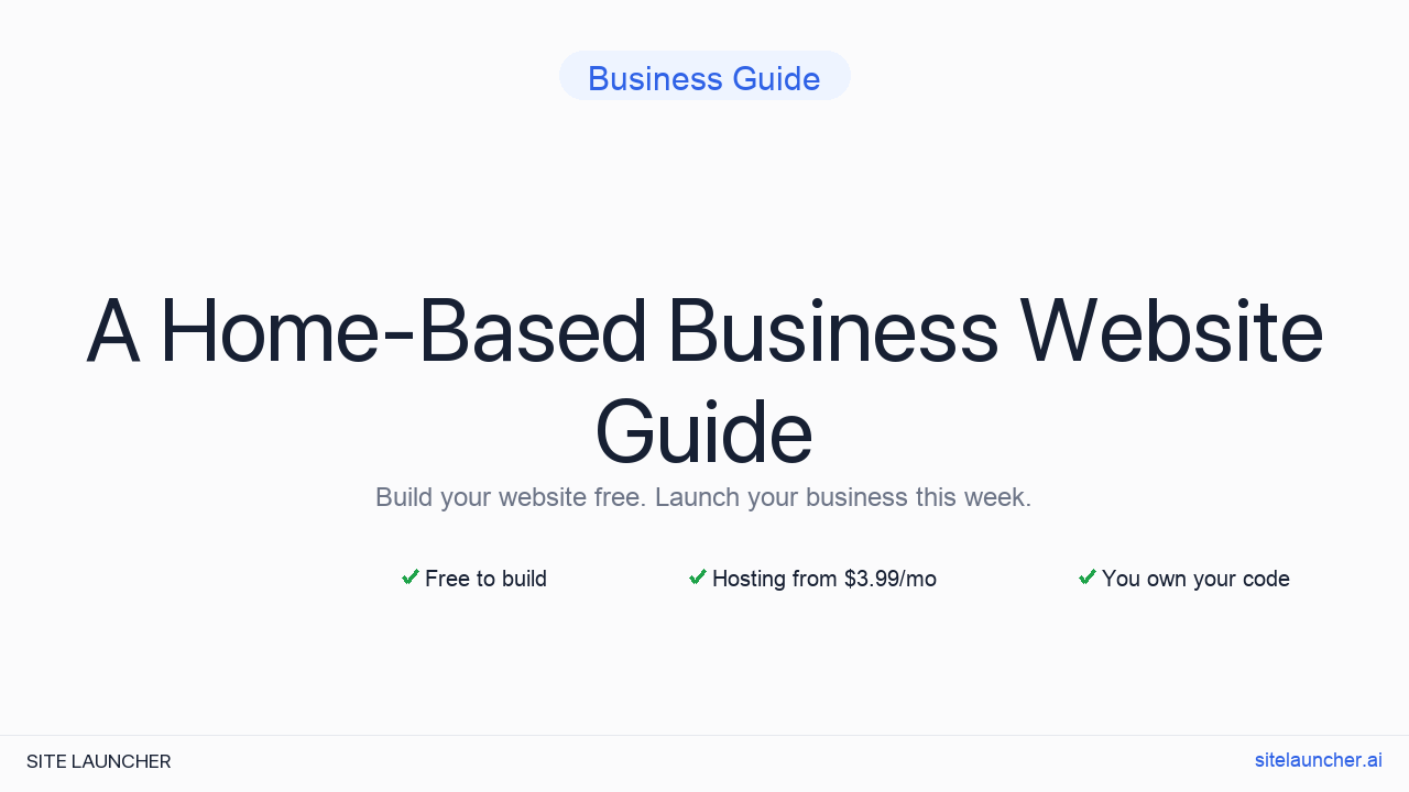 Website For A Home-Based Business