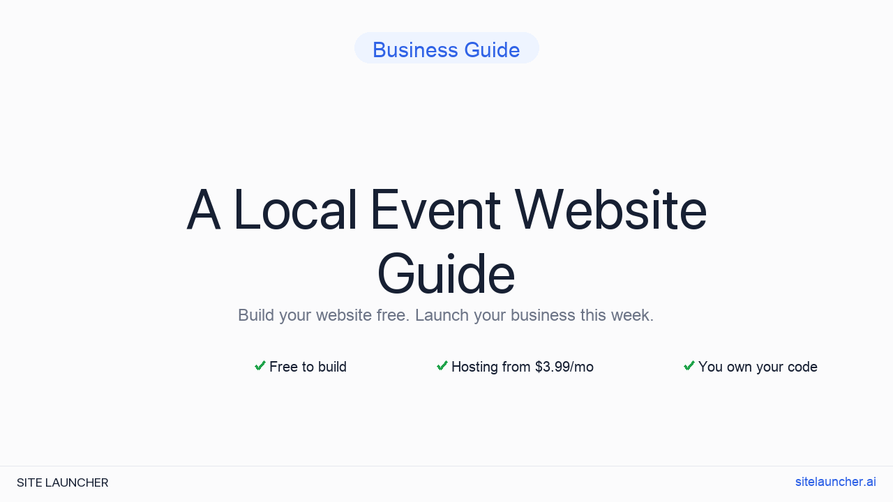 Building A Website For A Local Event