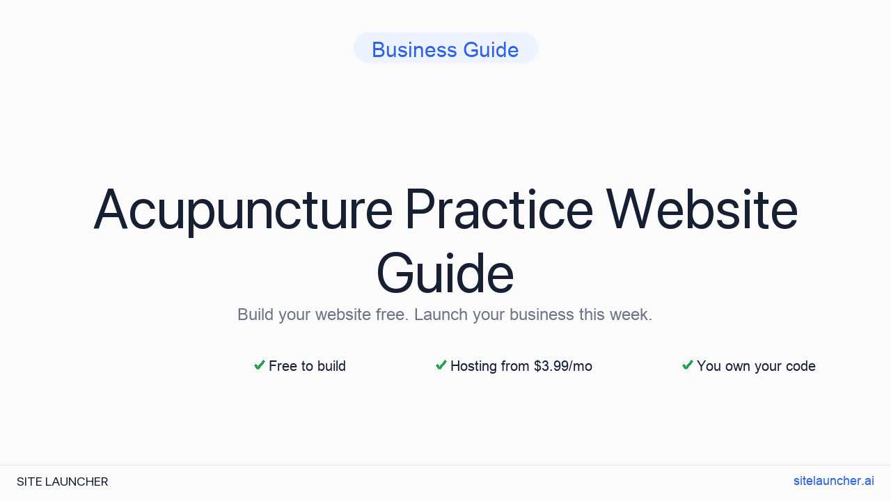 How to Build a Website for Your Acupuncture Practice (Free, Fast, and Professional)