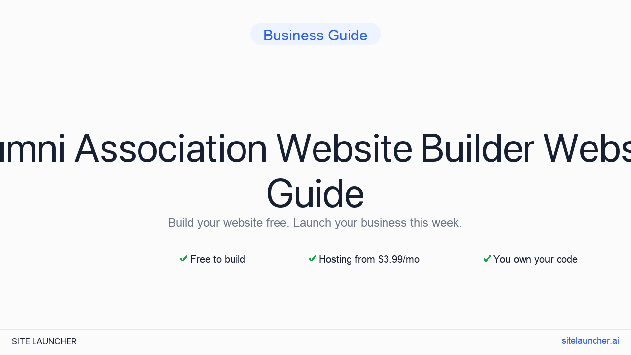 Alumni Association Website Builder