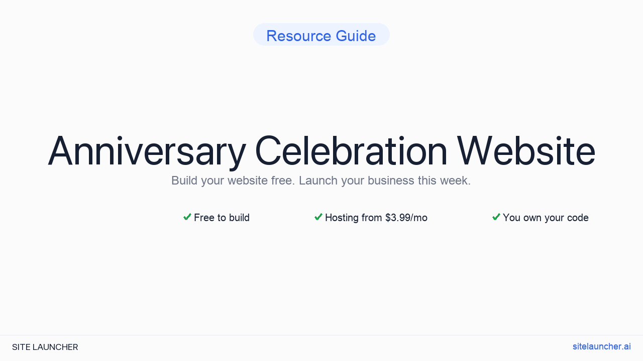 Anniversary Celebration Website