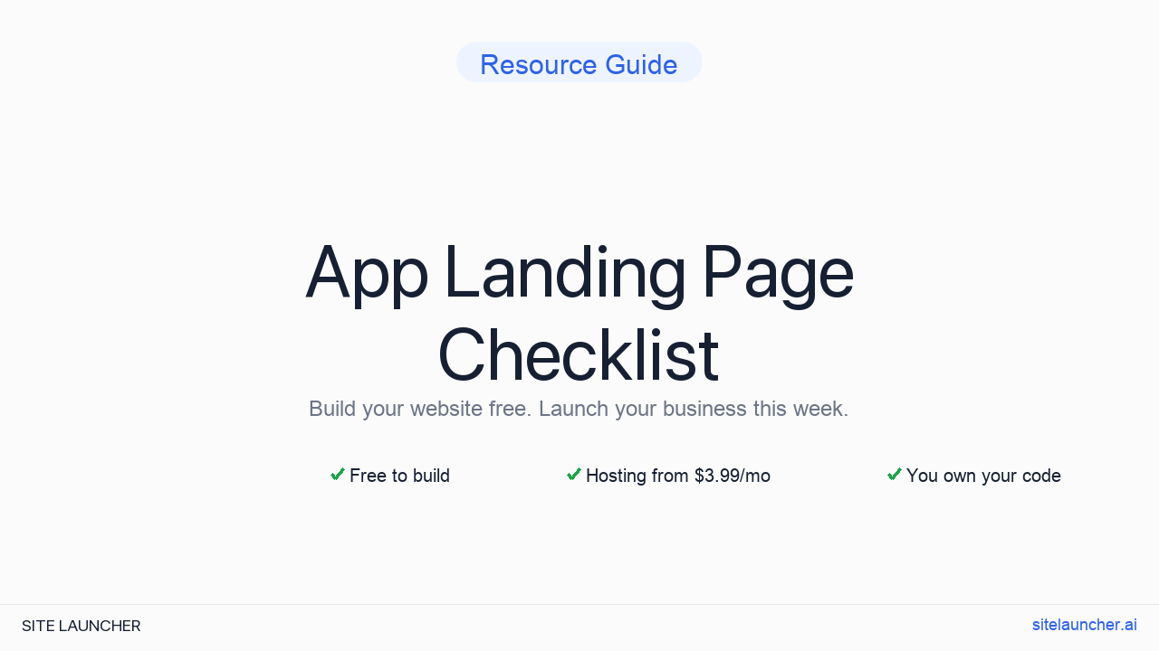 App Landing Page Checklist