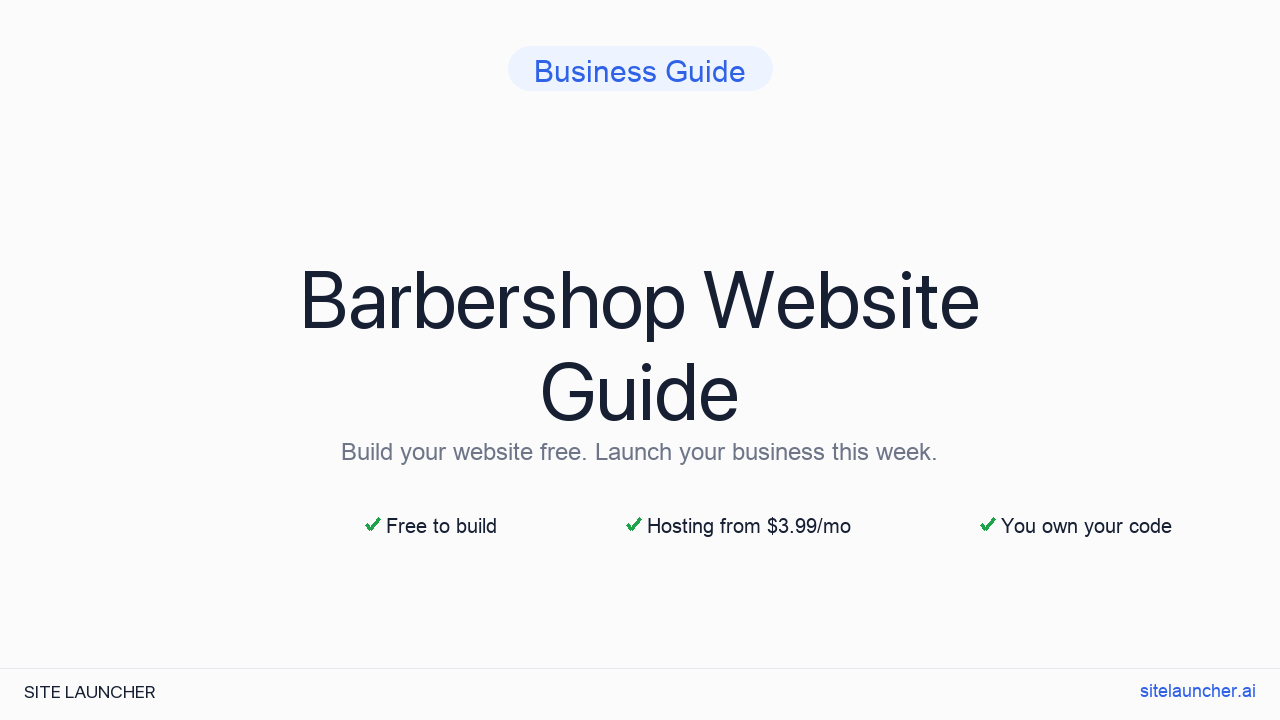 How to Build a Website for Your Barbershop (Free, Fast, and Professional)