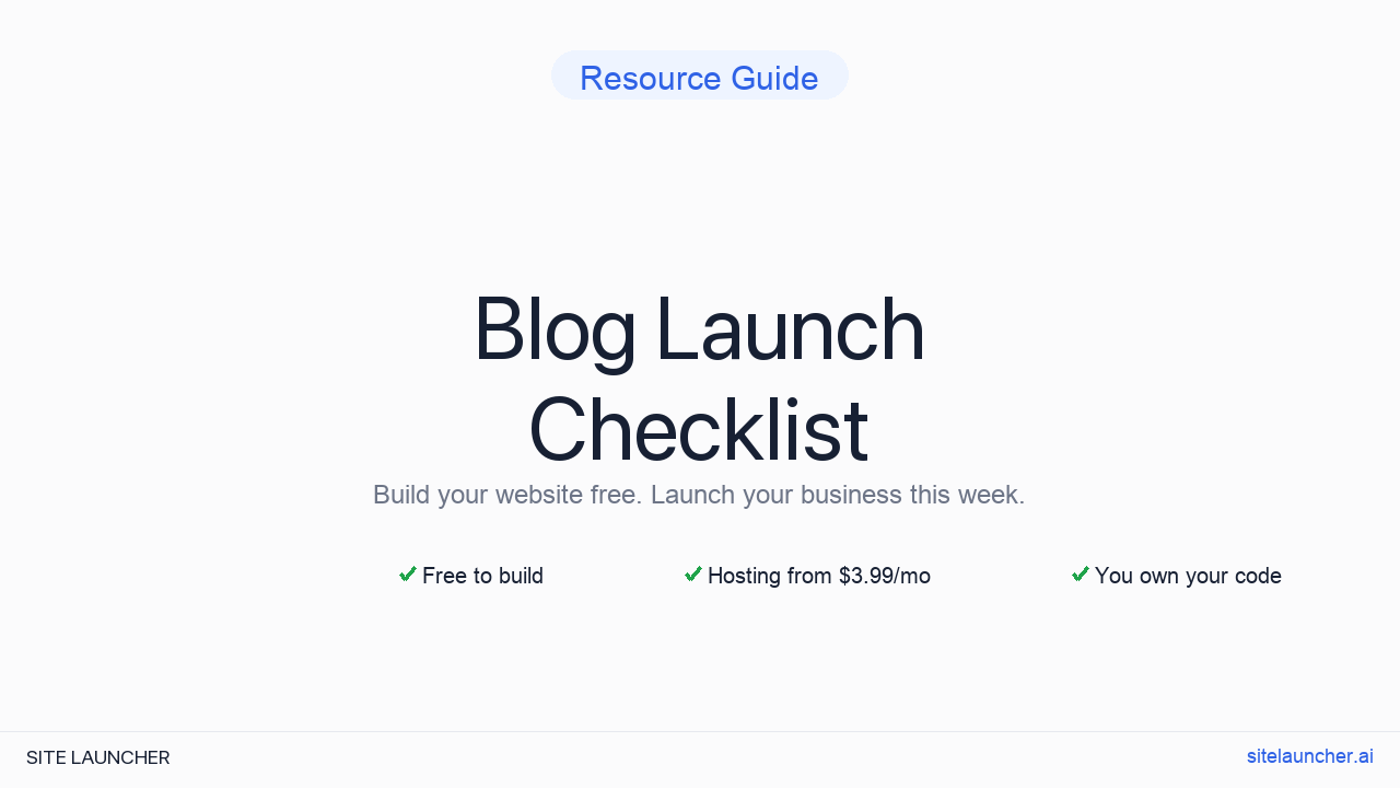 Blog Launch Checklist