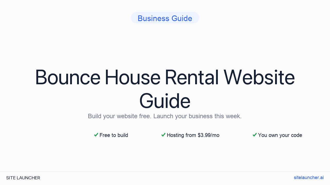 How to Build a Website for Your Bounce House Rental (Free, Fast, and Professional)