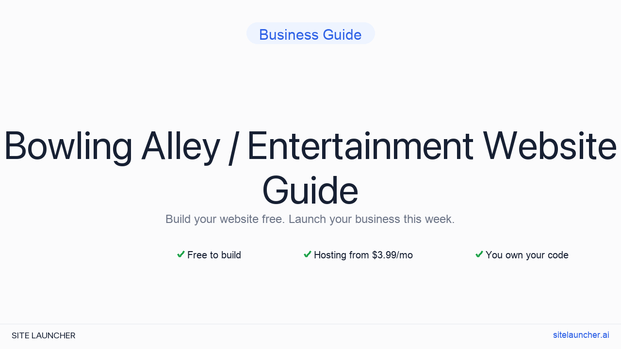 How to Build a Website for Your Bowling Alley / Entertainment (Free, Fast, and Professional)