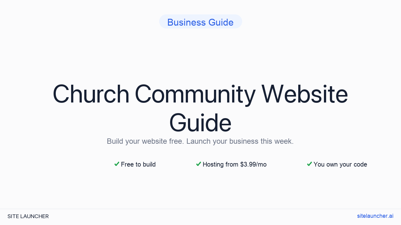 Website For Church Community
