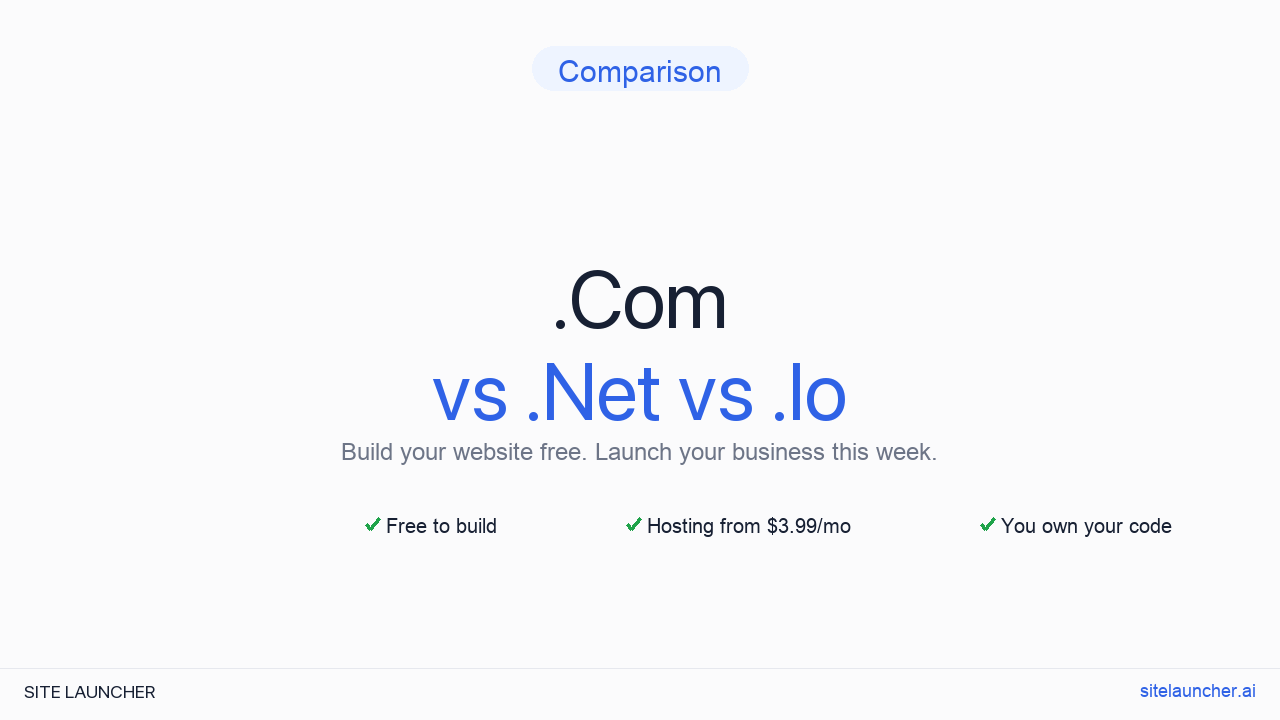 .Com vs .Net vs .Io