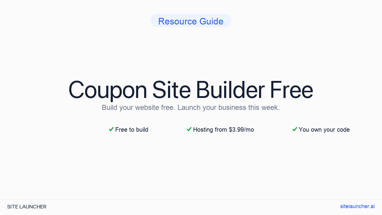 Coupon Site Builder Free