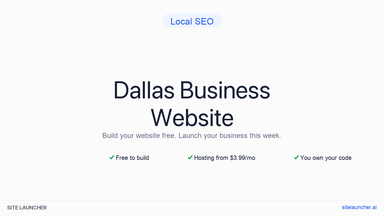 How to Build a Website for Your Dallas Business (Free and Fast)