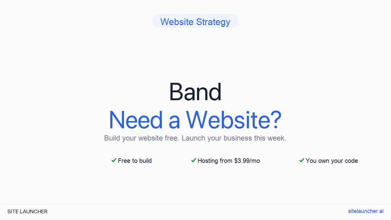 Does A Band Need A Website