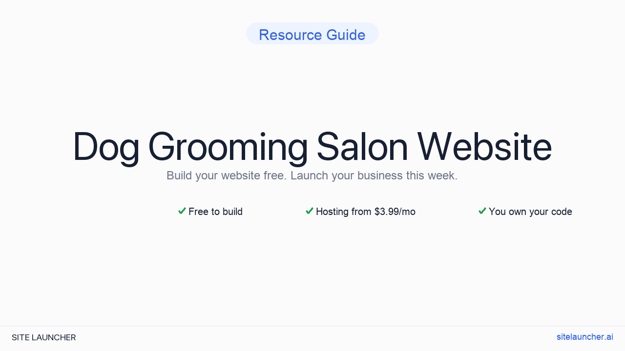 Dog Grooming Salon Website