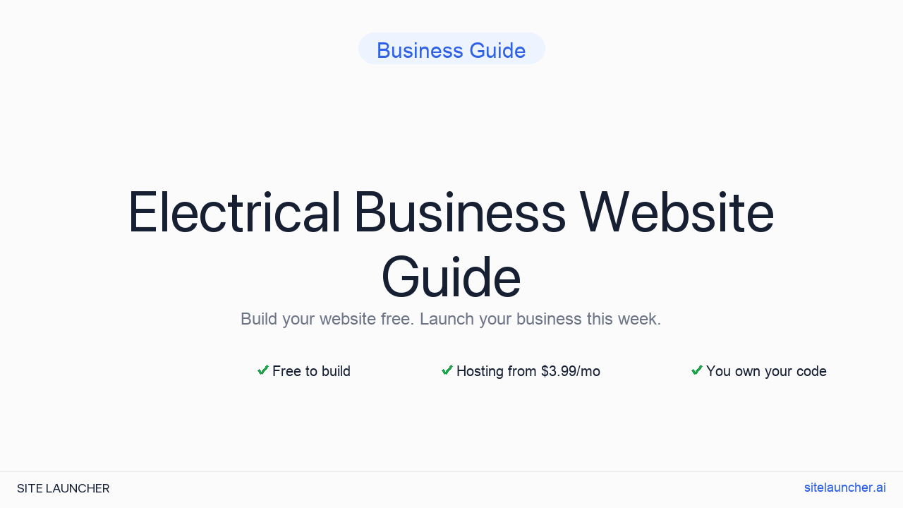 How to Build a Website for Your Electrical Business (Free, Fast, and Professional)