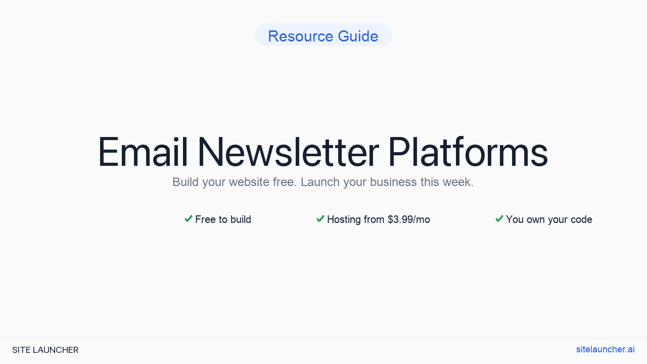 Email Newsletter Platforms