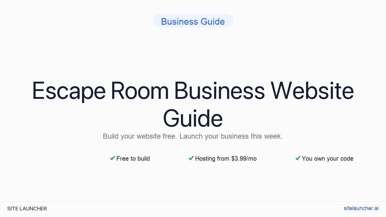 How to Build a Website for Your Escape Room Business (Free, Fast, and Professional)
