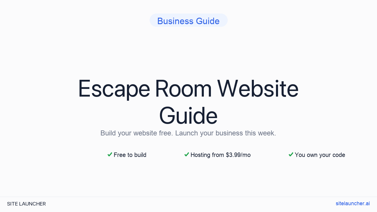 How to Build a Website for Your Escape Room (Free, Fast, and Professional)