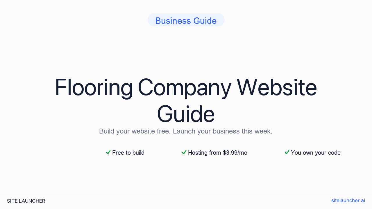 How to Build a Website for Your Flooring Company (Free, Fast, and Professional)