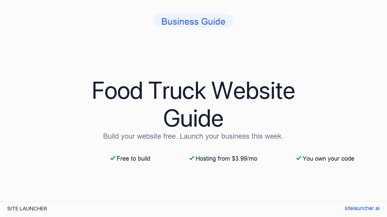 How to Build a Website for Your Food Truck (Free, Fast, and Professional)