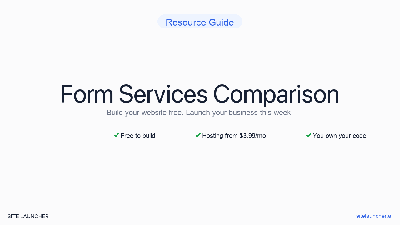Form Services Comparison