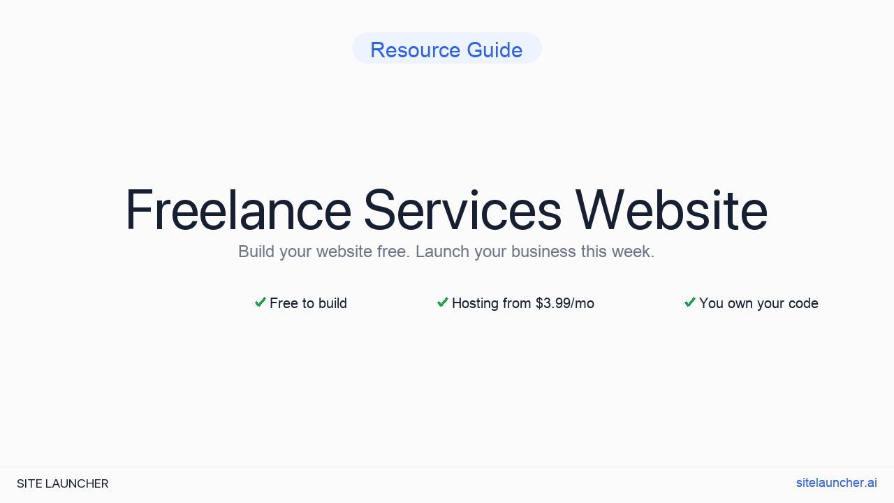 Freelance Services Website