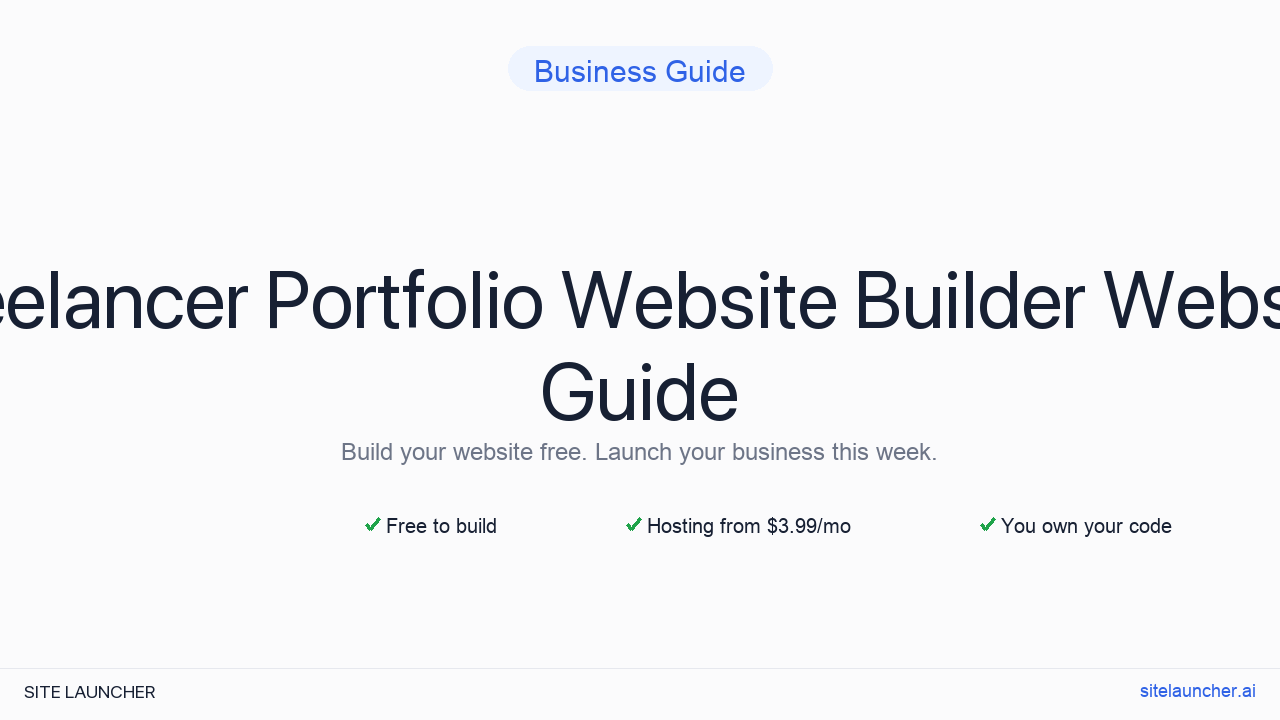 Freelancer Portfolio Website Builder