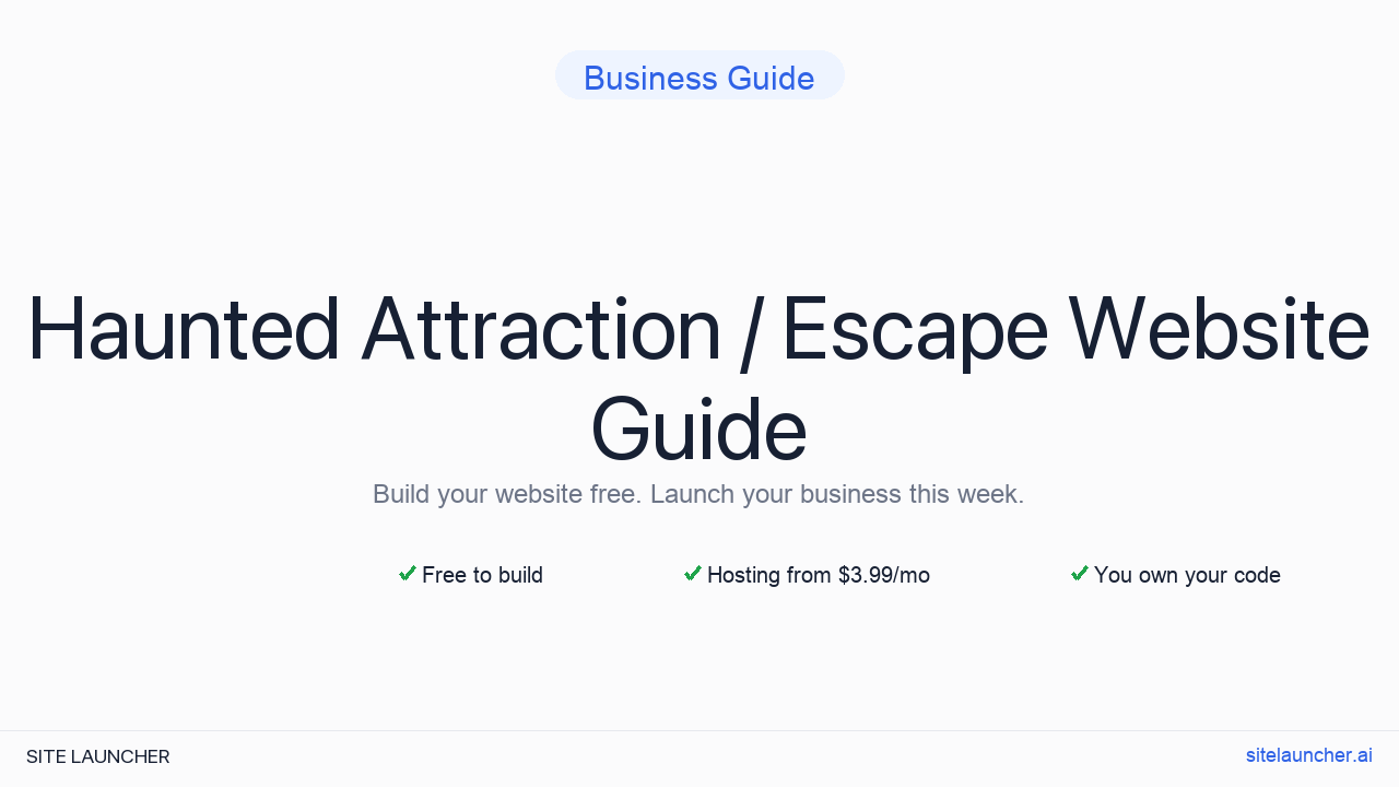 How to Build a Website for Your Haunted Attraction / Escape (Free, Fast, and Professional)