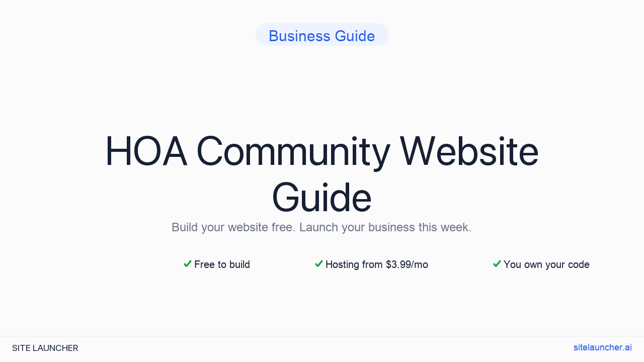 Website For HOA Community