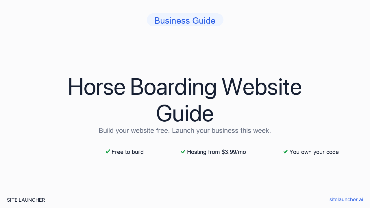 How to Build a Website for Your Horse Boarding (Free, Fast, and Professional)