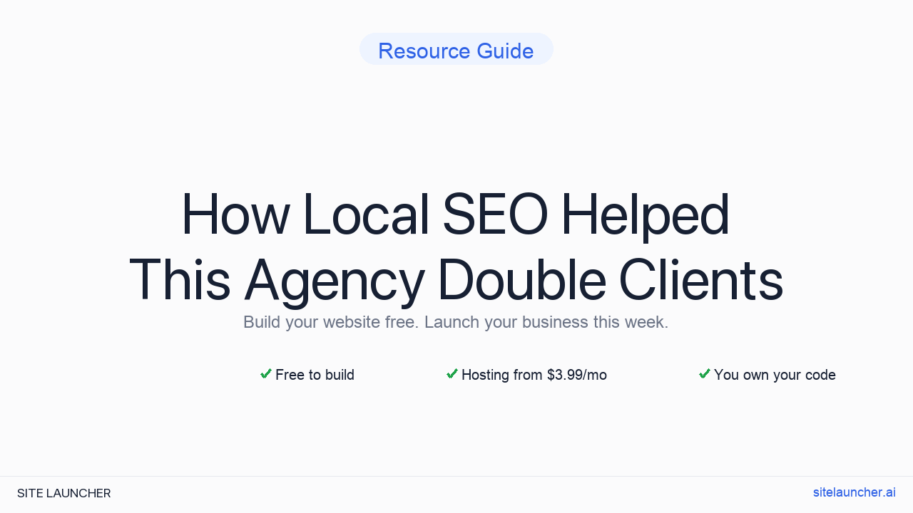 How Local SEO Helped This Agency Double Clients