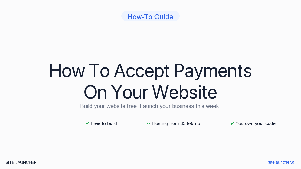 How To Accept Payments On Your Website