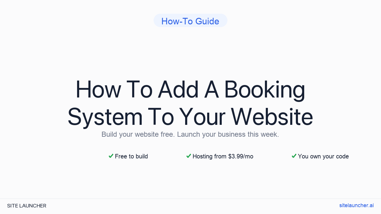 How To Add A Booking System To Your Website