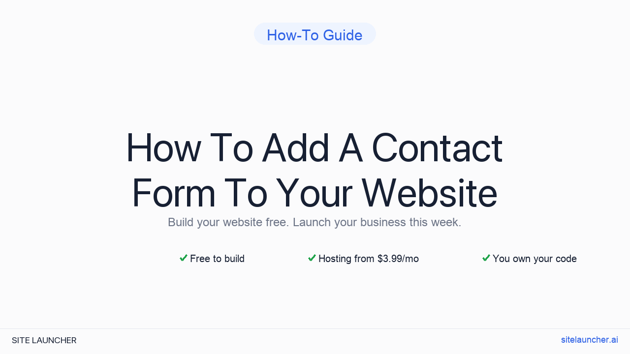 How To Add A Contact Form To Your Website