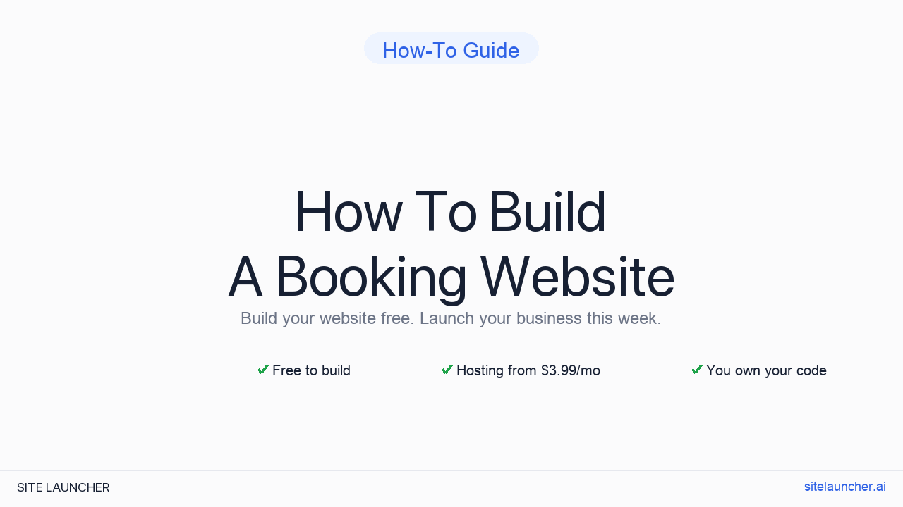How To Build A Booking Website
