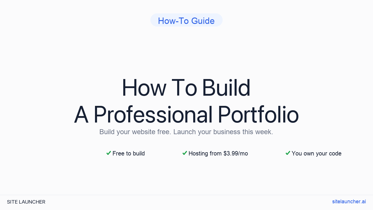 How To Build A Professional Portfolio