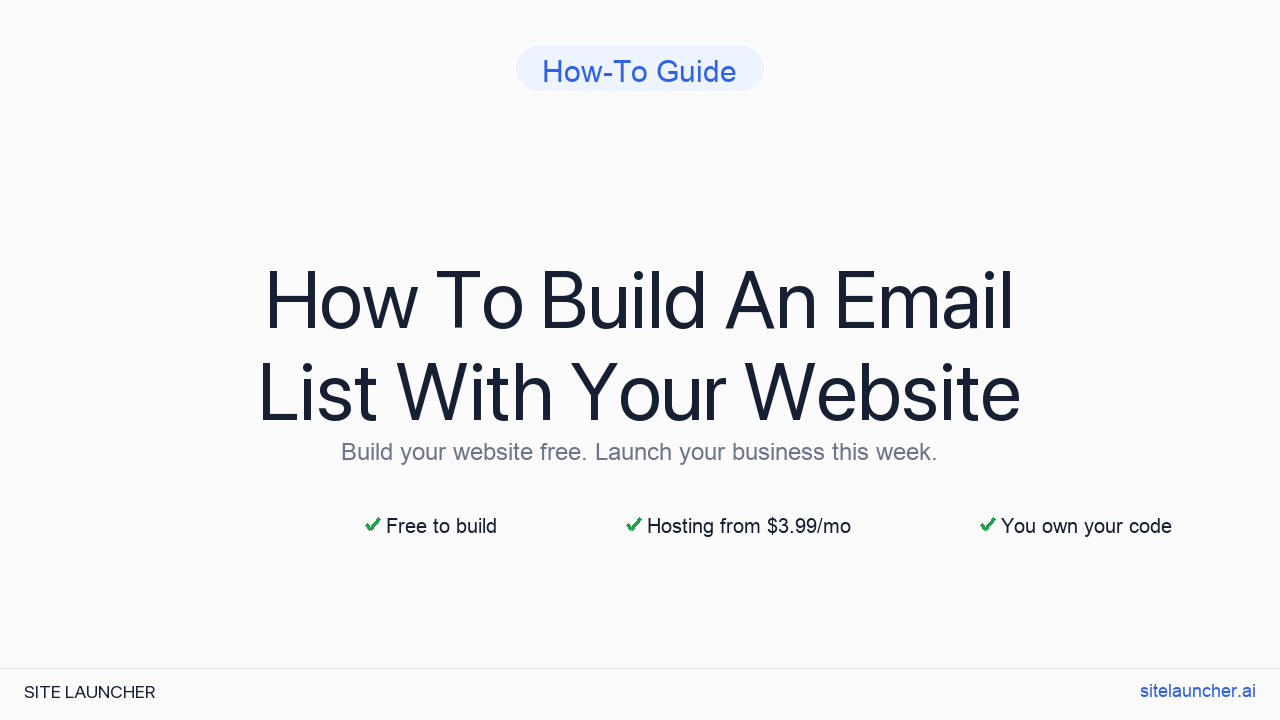 How To Build An Email List With Your Website