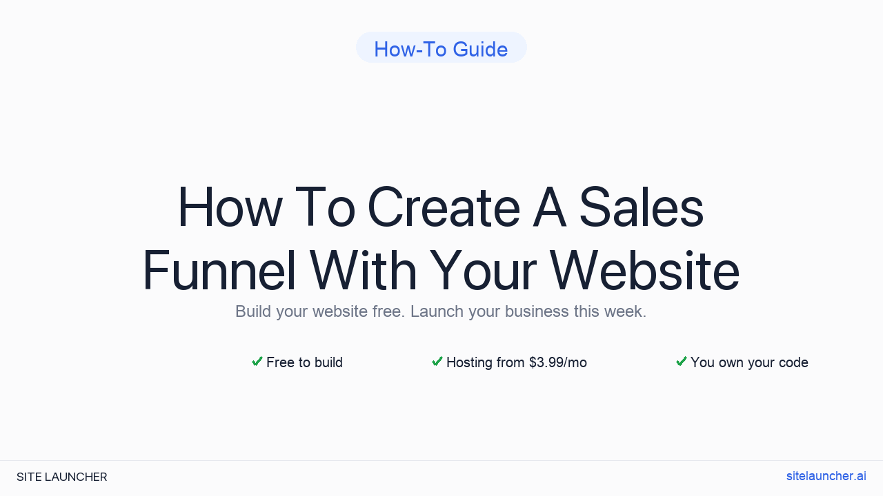 How To Create A Sales Funnel With Your Website