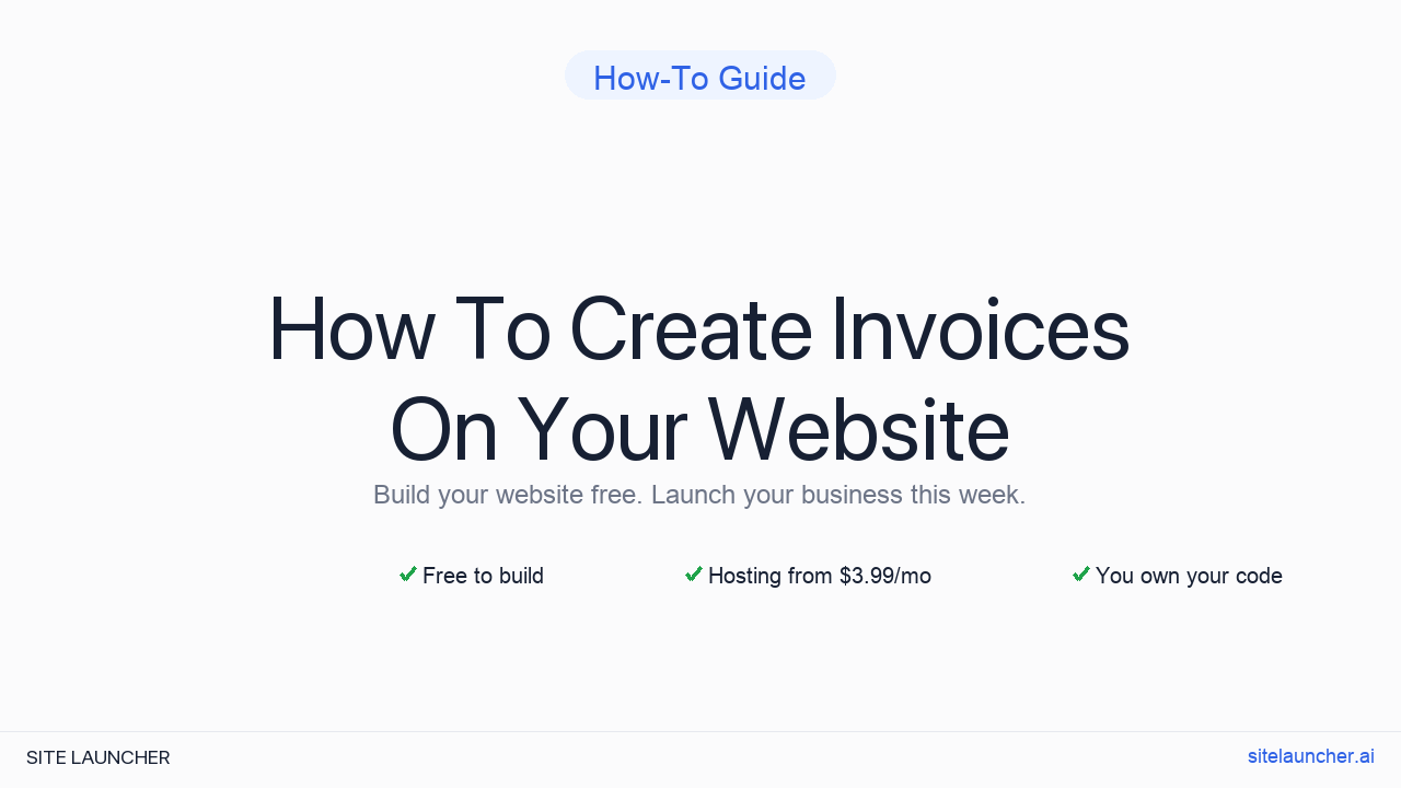How To Create Invoices On Your Website
