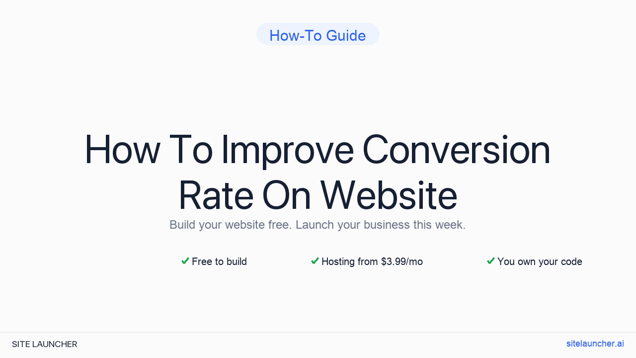 How To Improve Conversion Rate On Website