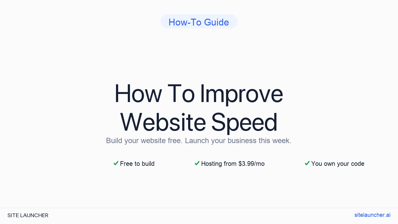 How To Improve Website Speed