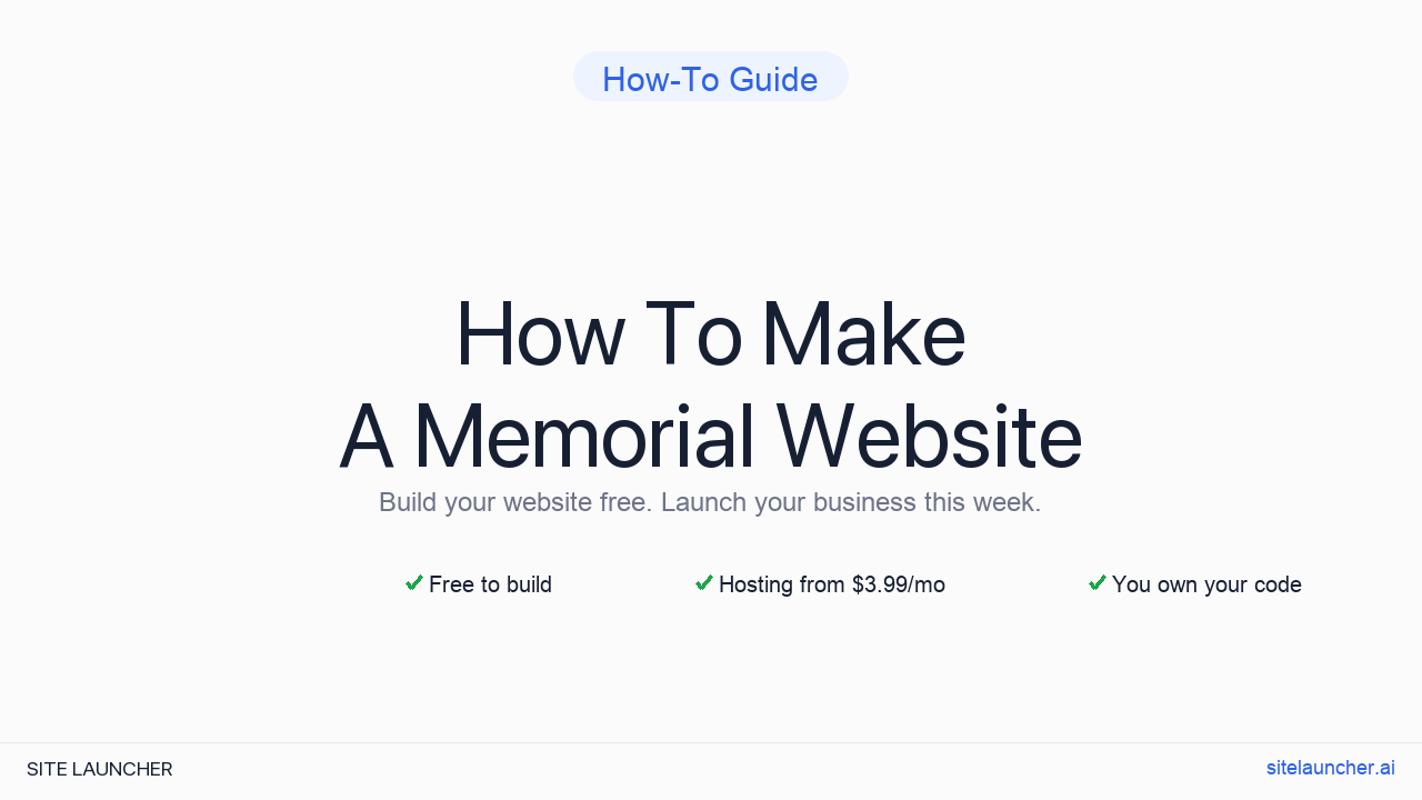 How To Make A Memorial Website