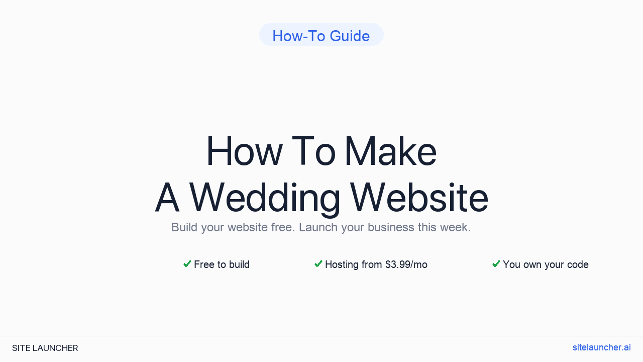 How To Make A Wedding Website