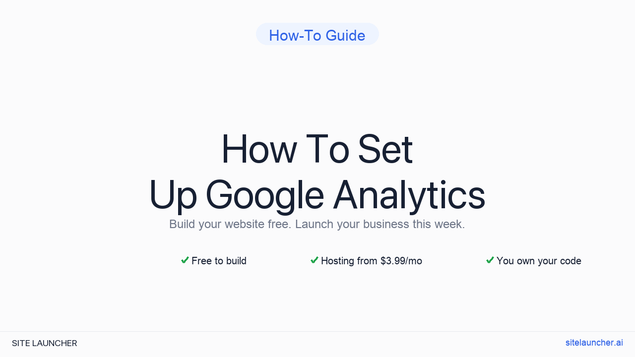 How To Set Up Google Analytics