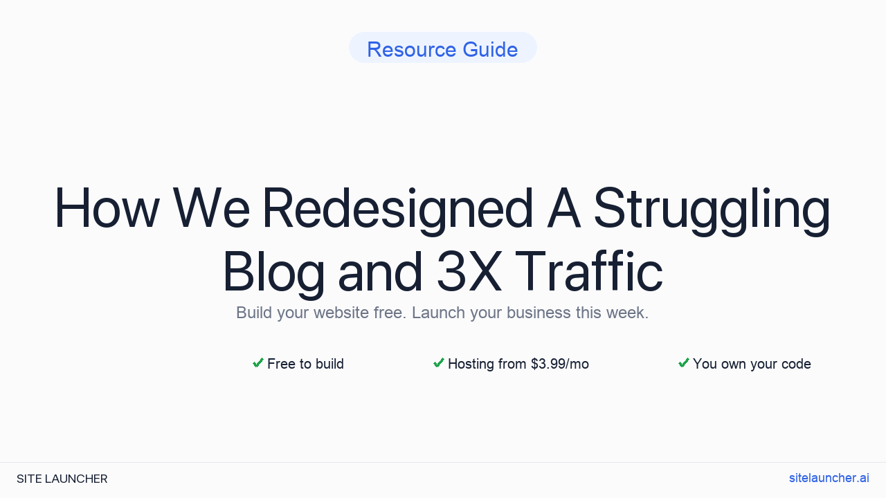 How We Redesigned A Struggling Blog and 3X Traffic