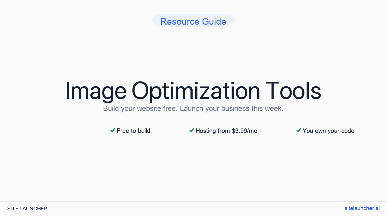 Image Optimization Tools