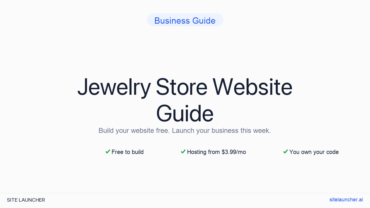 How to Build a Website for Your Jewelry Store (Free, Fast, and Professional)